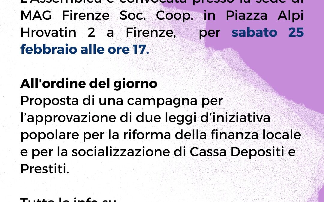 MAG Firenze vi invita a partecipare alla campagna Riprendiamoci il Comune